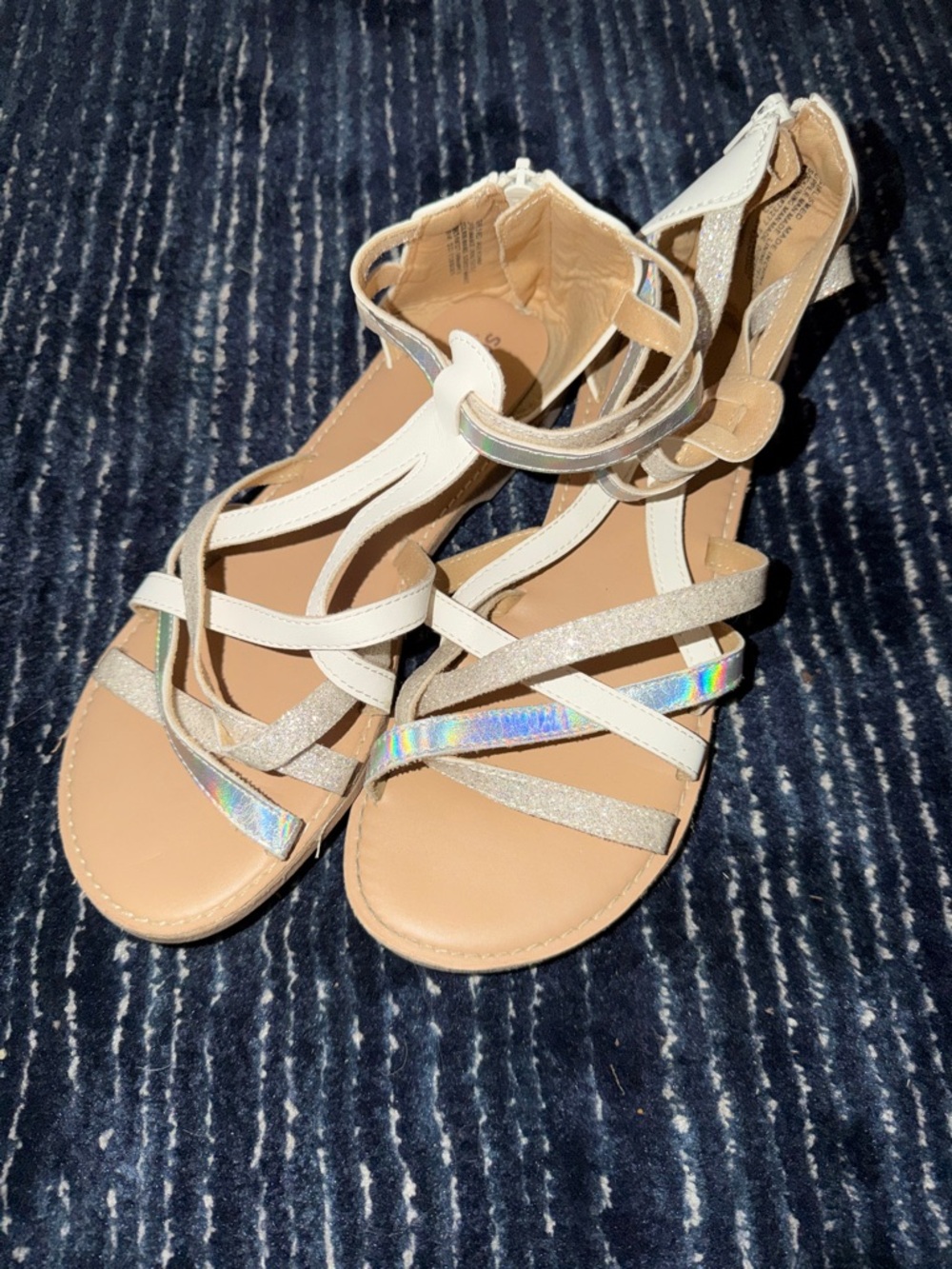 Sonoma Cream and Glitter Strappy Sandals